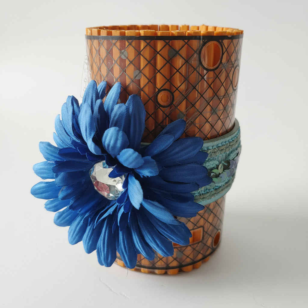 Pencil Wrapped Bottle Vase – Upcycled Desk & Decor Piece