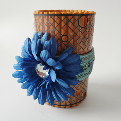 Pencil Wrapped Bottle Vase – Upcycled Desk & Decor Piece